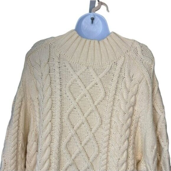 Hyacinth House NEW Cream Whistler Chunky Cable Knit Sweater Dress Size M - Picture 6 of 6